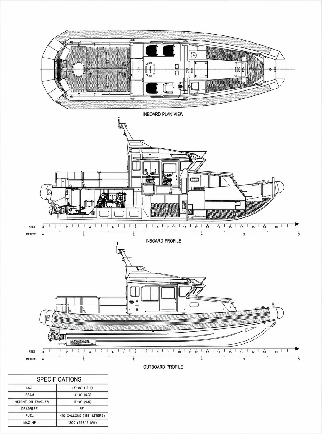 44 ft Cabin Interceptor Boat view 3